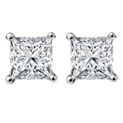 1/2 CT. Solitaire Princess Lab Created Diamond Stud Earrings