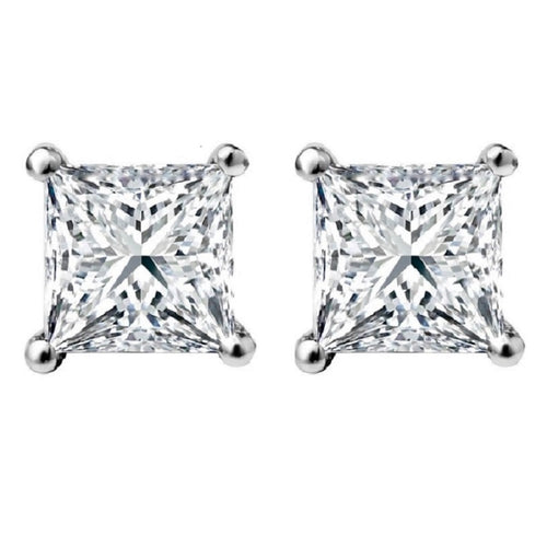 1/2 CT. Solitaire Princess Lab Created Diamond Stud Earrings