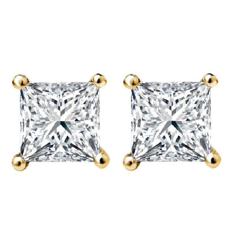 1/2 CT. Solitaire Princess Lab Created Diamond Stud Earrings