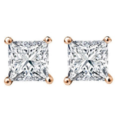 1/2 CT. Solitaire Princess Lab Created Diamond Stud Earrings