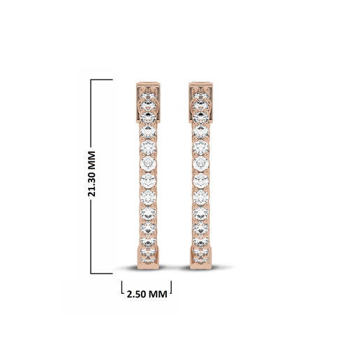 1 CT. Round Lab Created Diamond Inside Out Hoop Earrings