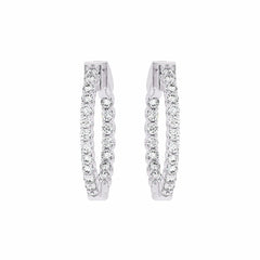 1 CT. Round Lab Created Diamond Inside Out Hoop Earrings