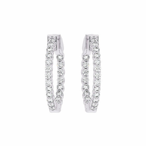 1 CT. Round Lab Created Diamond Inside Out Hoop Earrings