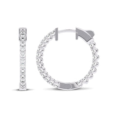 1 CT. Round Lab Created Diamond Inside Out Hoop Earrings