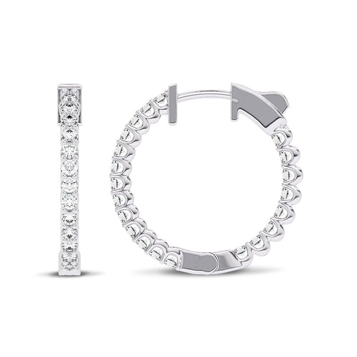 1 CT. Round Lab Created Diamond Inside Out Hoop Earrings