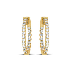 1 CT. Round Lab Created Diamond Inside Out Hoop Earrings