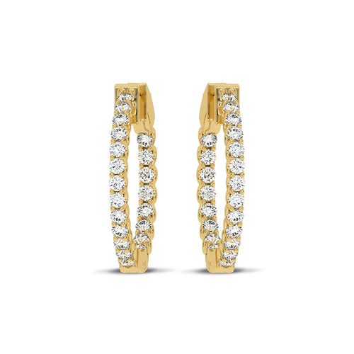 1 CT. Round Lab Created Diamond Inside Out Hoop Earrings