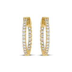 1 CT. Round Lab Created Diamond Inside Out Hoop Earrings