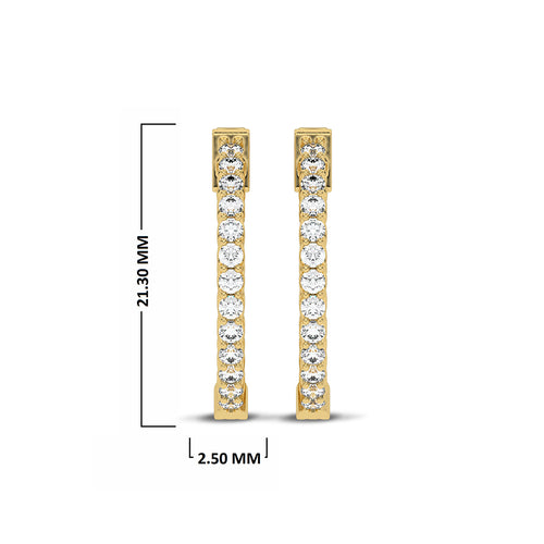 1 CT. Round Lab Created Diamond Inside Out Hoop Earrings