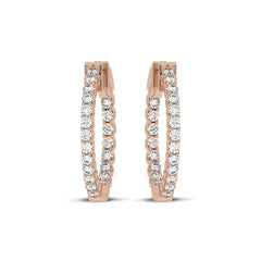 1 CT. Round Lab Created Diamond Inside Out Hoop Earrings