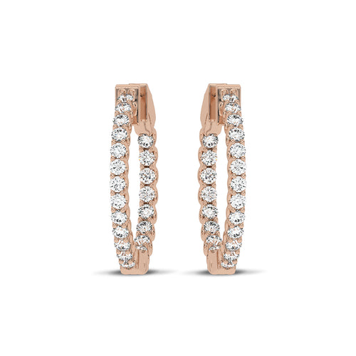 1 CT. Round Lab Created Diamond Inside Out Hoop Earrings