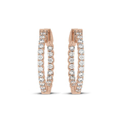 1 CT. Round Lab Created Diamond Inside Out Hoop Earrings