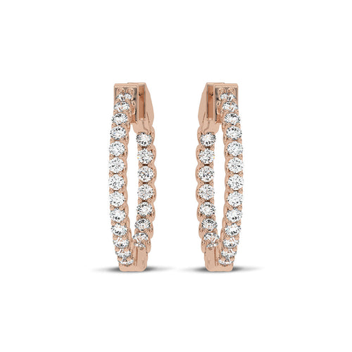 1 CT. Round Lab Created Diamond Inside Out Hoop Earrings