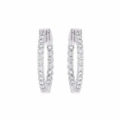 1 CT. Round Lab Created Diamond Inside Out Hoop Earrings