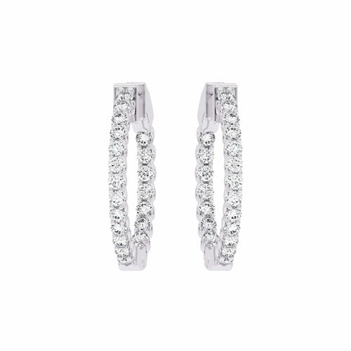 1 CT. Round Lab Created Diamond Inside Out Hoop Earrings