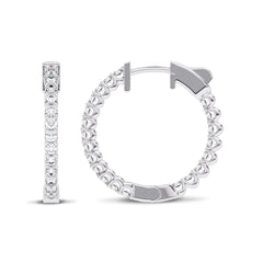 1 CT. Round Lab Created Diamond Inside Out Hoop Earrings