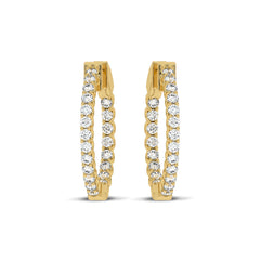 1 CT. Round Lab Created Diamond Inside Out Hoop Earrings