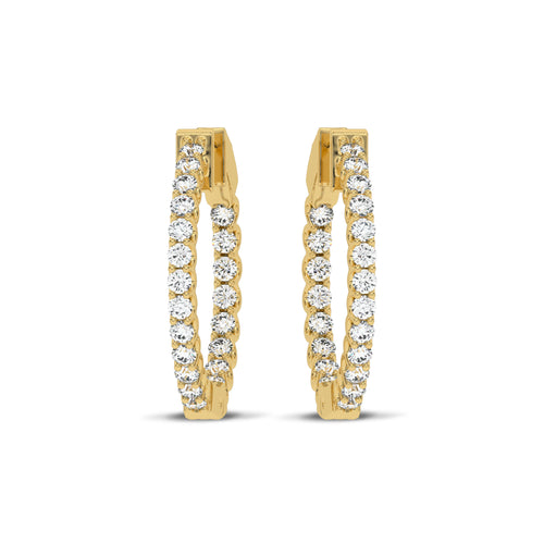 1 CT. Round Lab Created Diamond Inside Out Hoop Earrings