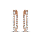 1 CT. Round Lab Created Diamond Inside Out Hoop Earrings