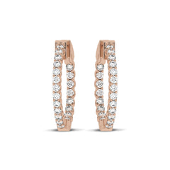 1 CT. Round Lab Created Diamond Inside Out Hoop Earrings