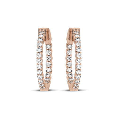 1 CT. Round Lab Created Diamond Inside Out Hoop Earrings