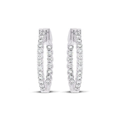 1 CT. Round Lab Created Diamond Inside Out Hoop Earrings