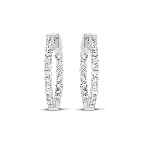 1 CT. Round Lab Created Diamond Inside Out Hoop Earrings
