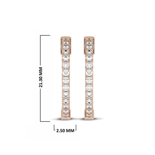 1 CT. Round Lab Created Diamond Inside Out Hoop Earrings