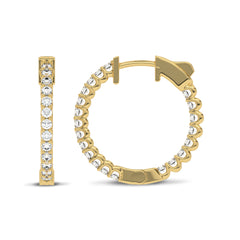 1 CT. Round Lab Created Diamond Inside Out Hoop Earrings