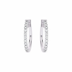 1/2 CT. Round Lab Created Diamond Eternity Hoop Earrings