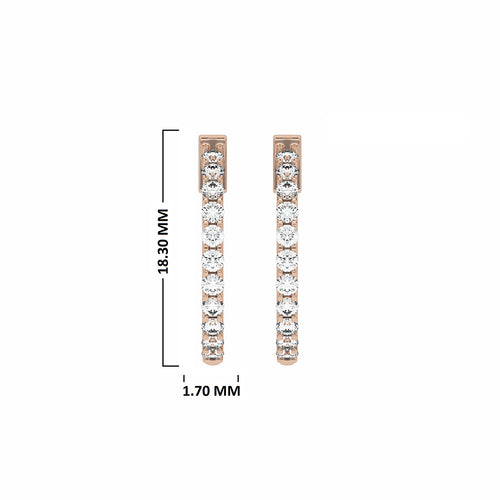 1/2 CT. Round Lab Created Diamond Eternity Hoop Earrings