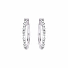 1/2 CT. Round Lab Created Diamond Eternity Hoop Earrings