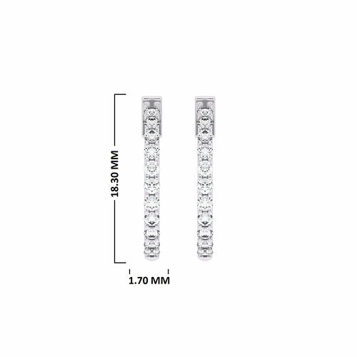 1/2 CT. Round Lab Created Diamond Eternity Hoop Earrings