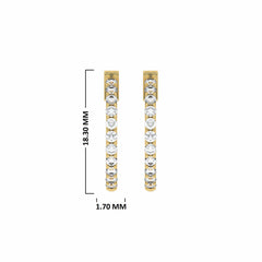 1/2 CT. Round Lab Created Diamond Eternity Hoop Earrings