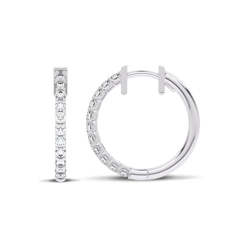 1/2 CT. Round Lab Created Diamond Eternity Hoop Earrings