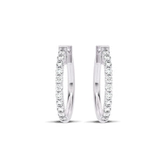 1/2 CT. Round Lab Created Diamond Eternity Hoop Earrings