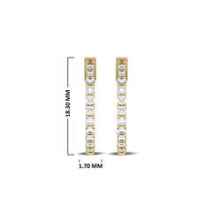 1/2 CT. Round Lab Created Diamond Eternity Hoop Earrings