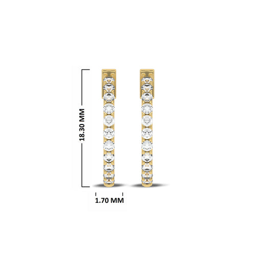 1/2 CT. Round Lab Created Diamond Eternity Hoop Earrings
