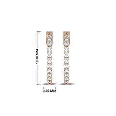 1/2 CT. Round Lab Created Diamond Eternity Hoop Earrings