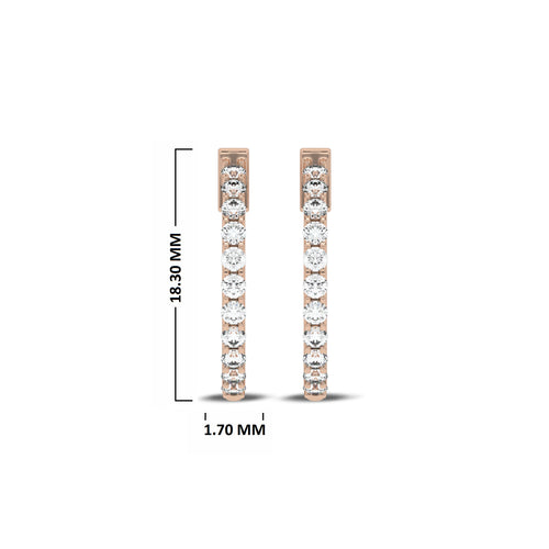 1/2 CT. Round Lab Created Diamond Eternity Hoop Earrings