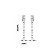 1/2 CT. Round Lab Created Diamond Eternity Hoop Earrings