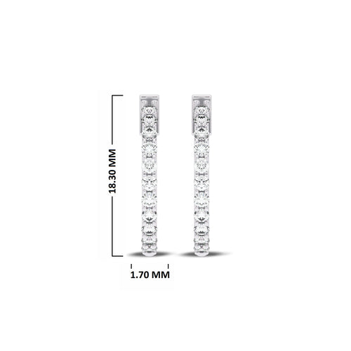 1/2 CT. Round Lab Created Diamond Eternity Hoop Earrings