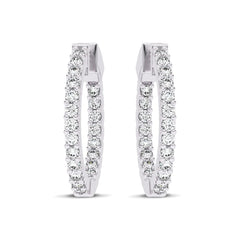 2 CT. Round Lab Created Diamond Inside Out Hoop Earrings