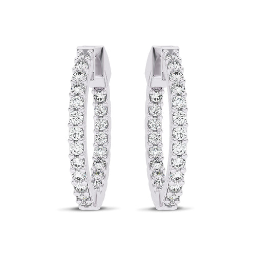 2 CT. Round Lab Created Diamond Inside Out Hoop Earrings