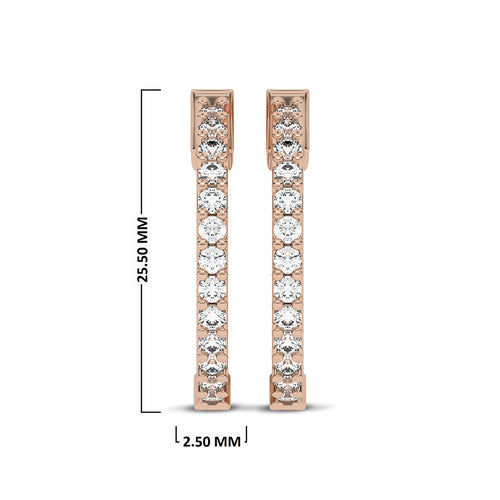 2 CT. Round Lab Created Diamond Inside Out Hoop Earrings