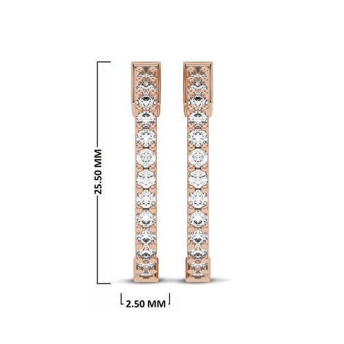 2 CT. Round Lab Created Diamond Inside Out Hoop Earrings