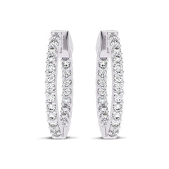 2 CT. Round Lab Created Diamond Inside Out Hoop Earrings