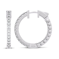 2 CT. Round Lab Created Diamond Inside Out Hoop Earrings