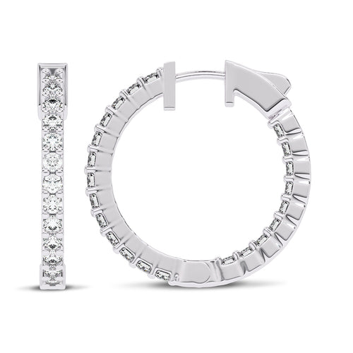 2 CT. Round Lab Created Diamond Inside Out Hoop Earrings