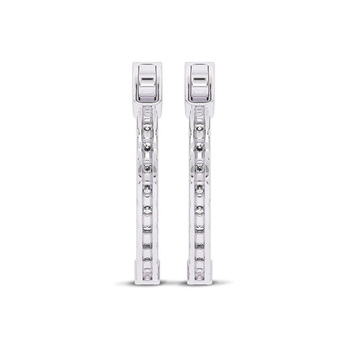 2 CT. Round Lab Created Diamond Inside Out Hoop Earrings